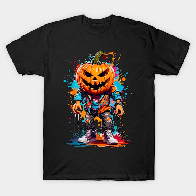 Scary Pumpkin Punk T-Shirt by Ratherkool